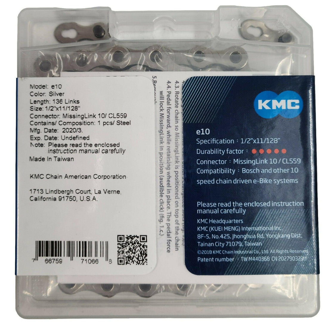 KMC X10 Sport Chain e 10 Speed, 136 Links