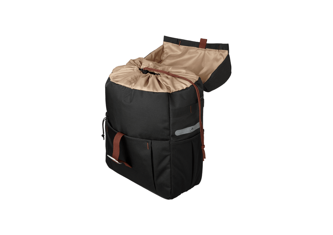 Gazelle Single Bike Pannier Black/Brown